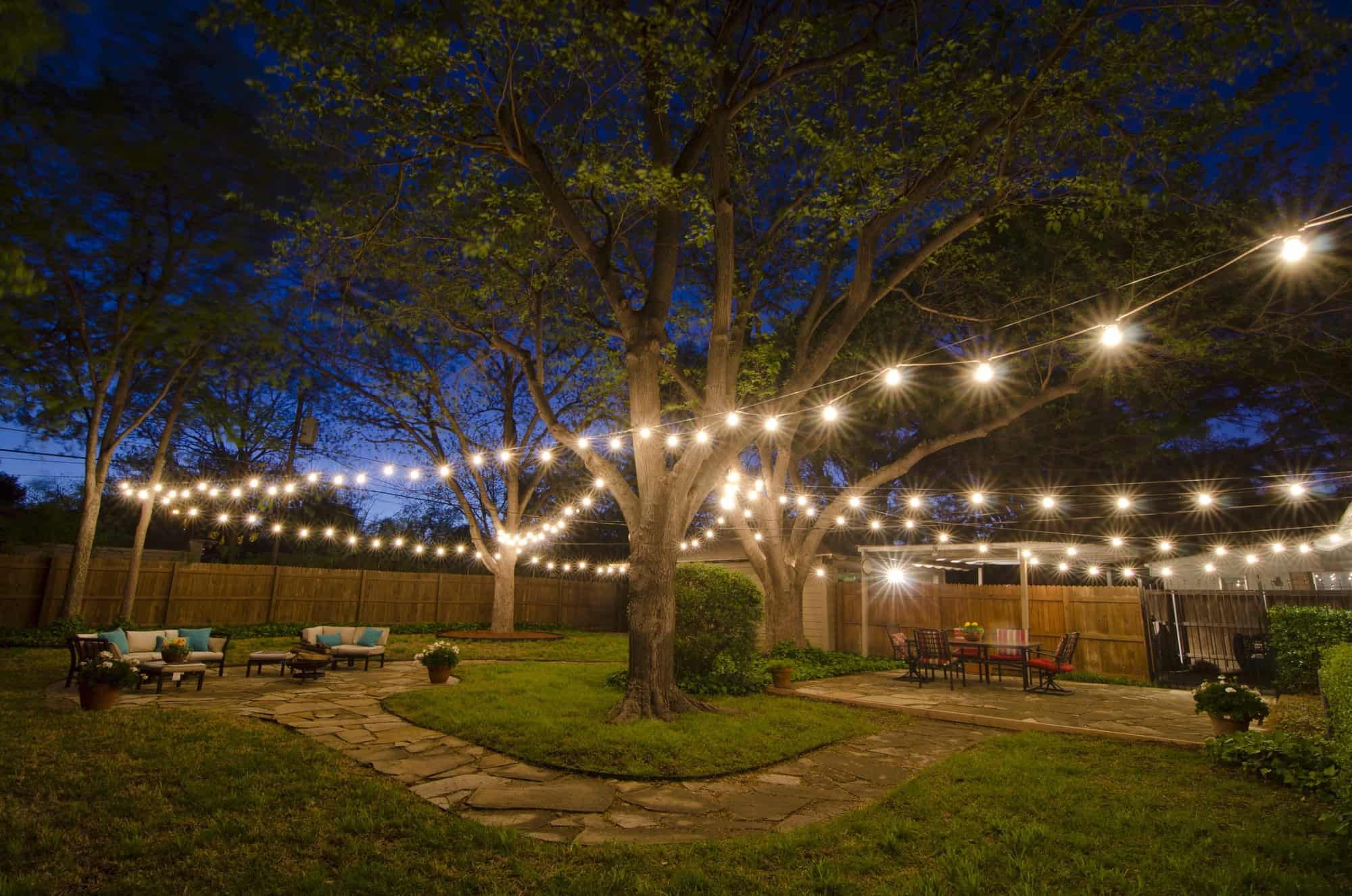 Backyard cafe lights
